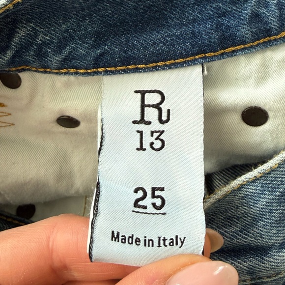 R13 Tailored Drop Bain With Rips Jeans - Picture 9 of 16